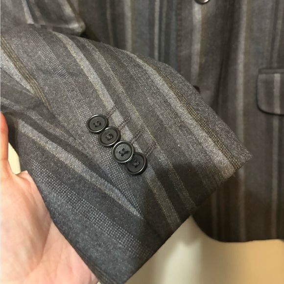 ETRO Milano Italian Wool, Silk/Cupro Lined Striped Designer Blazer - Picture 2 of 12